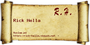 Rick Hella névjegykártya